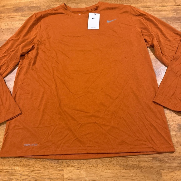 Nike Mens Dri-Fit Legend LS 2XL Training Shirt Orange 727980 802 New With Tags - Picture 1 of 8